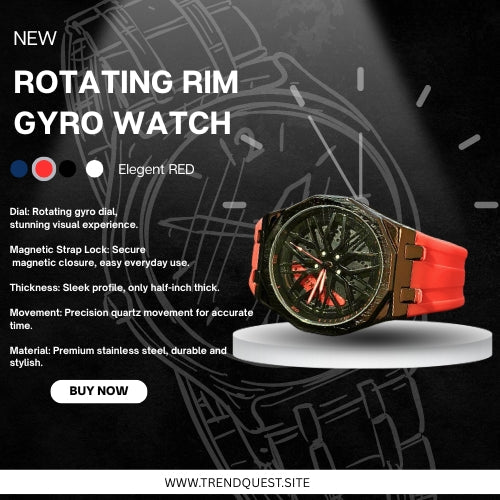 Rotating Rim Gyroscope Watch – Elegant Automatic Rotating Mechanical Gyro Rim