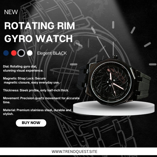 Rotating Rim Gyroscope Watch – Elegant Automatic Rotating Mechanical Gyro Rim