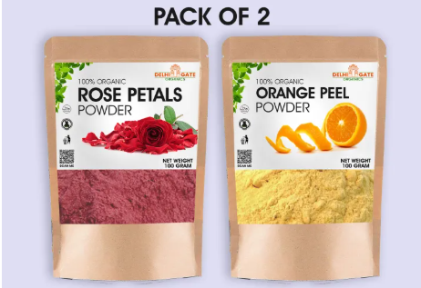 PACK OF 2-ORGANIC & ORANGE PEEL POWDER FOR SKIN DELHI GATE ORGANIC