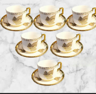Beautiful tea and coffee cups with different designs